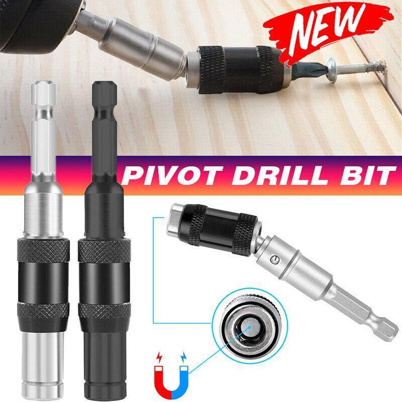 Pivoting Bit Holder Swivel Drill  Screwdriver Adapter Tool for Impact Driver - Silver