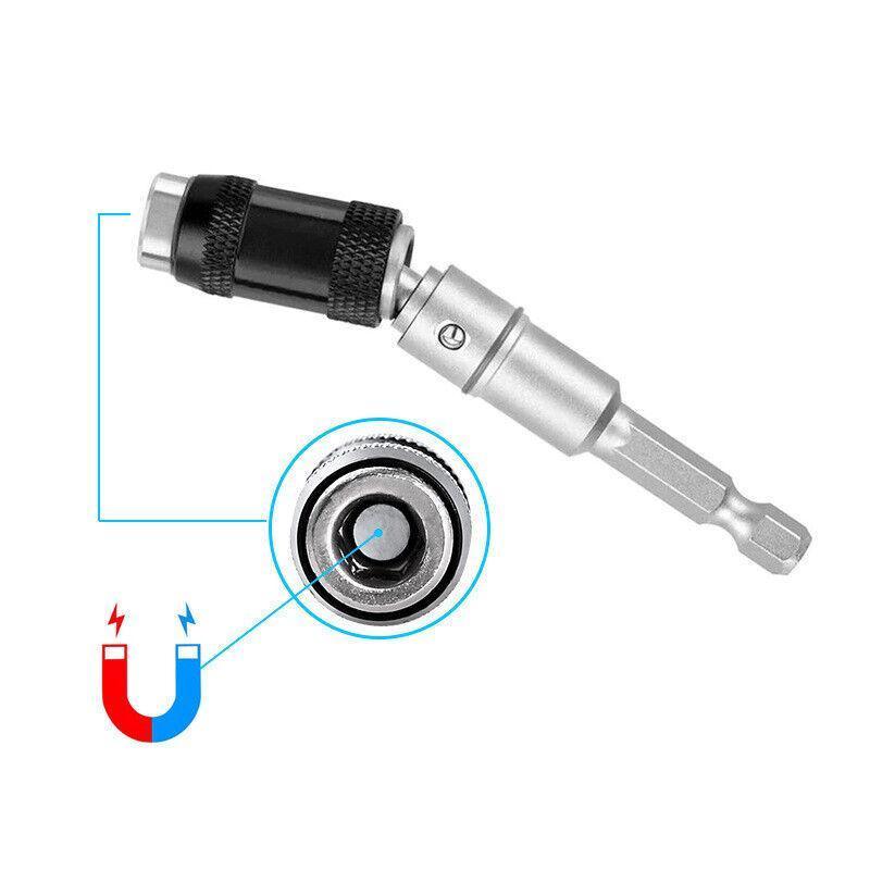 Pivoting Bit Holder Swivel Drill  Screwdriver Adapter Tool for Impact Driver - Silver