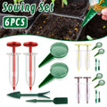 6PCS Garden Seeder Set Mini Seed Planting Tools Manual Seeder for Gardening - Red