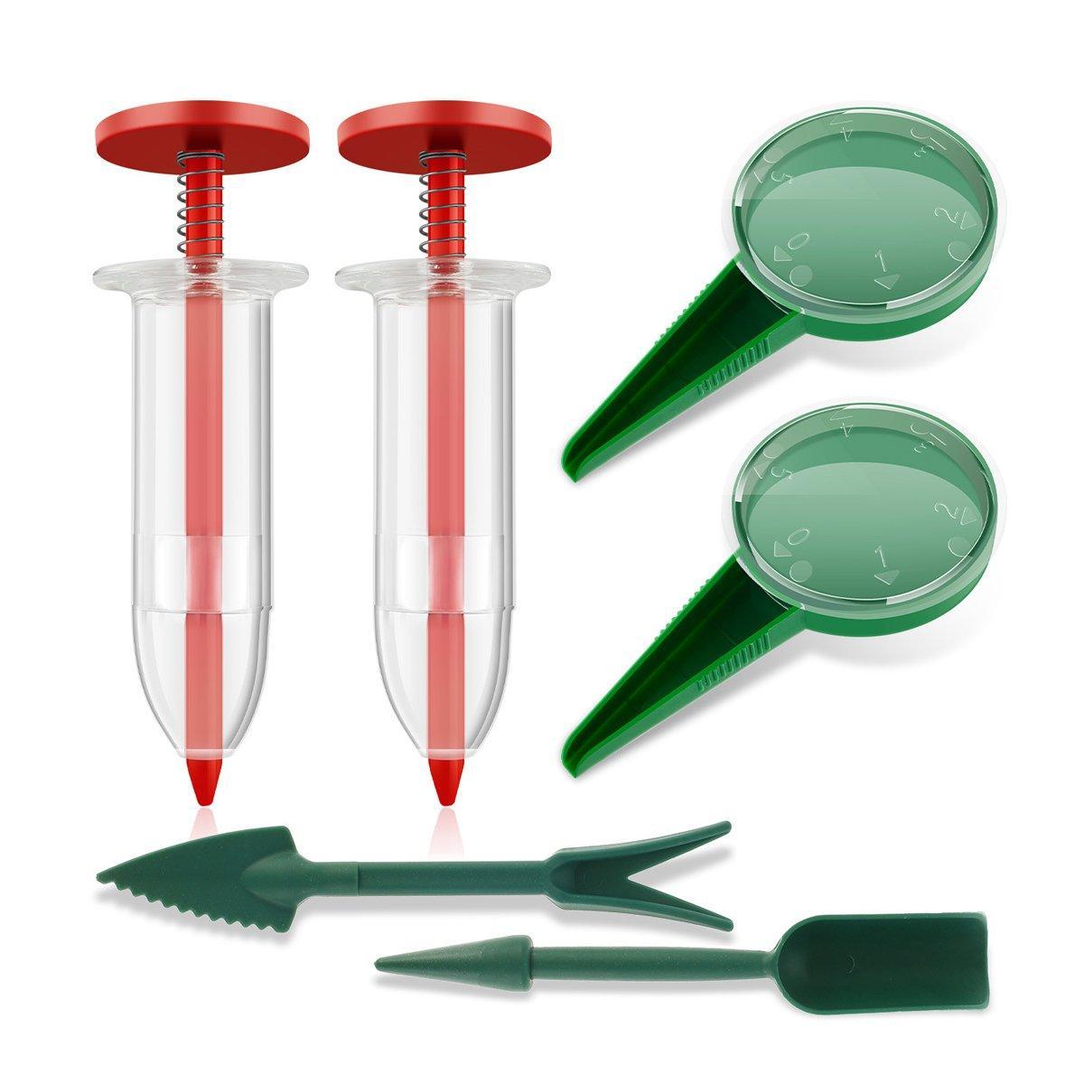 6PCS Garden Seeder Set Mini Seed Planting Tools Manual Seeder for Gardening - Red