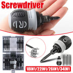 Ratchet Screwdriver Set with Sleeve Dual Head Screwdriver Expansion Cross Bits - 34-in-1