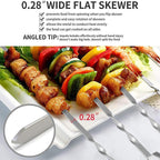 14 Pack Kabob Skewers Premium Flat Metal BBQ Barbecue Skewer Long Stainless