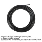 5M 10M 20M Garden Watering System Adjustable Spray Irrigation Hose Sprinkler - 10m