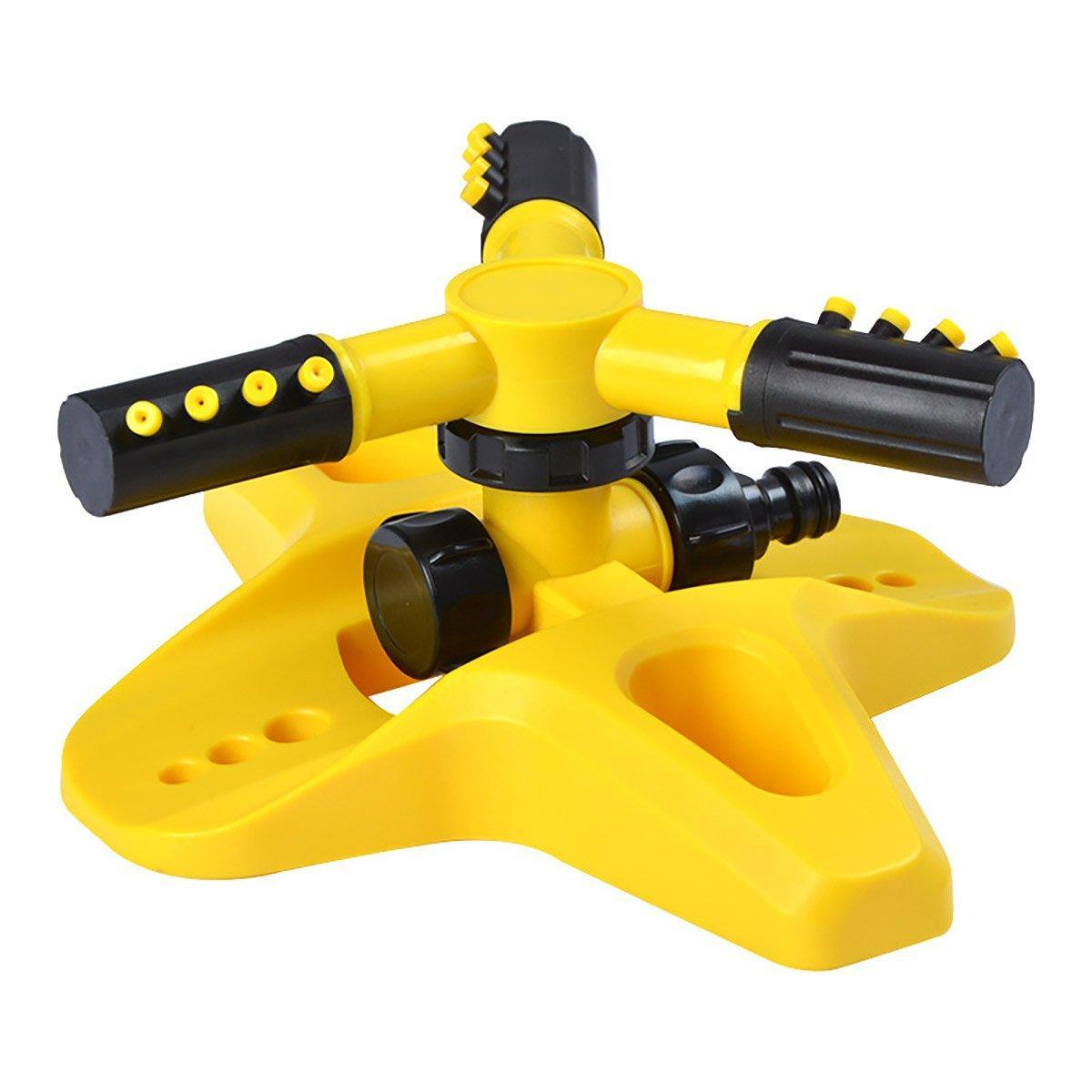 360 Degree Rotating Yellow Sprinkler Automatic Lawn Garden Watering System Villa