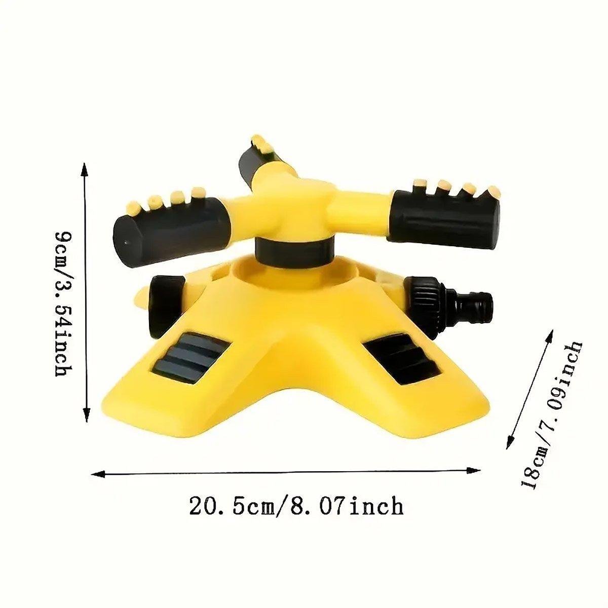 360 Degree Rotating Yellow Sprinkler Automatic Lawn Garden Watering System Villa