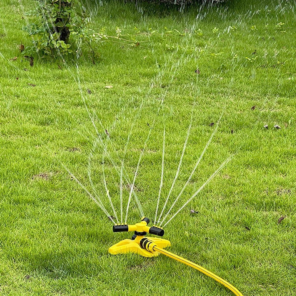 360 Degree Rotating Yellow Sprinkler Automatic Lawn Garden Watering System Villa