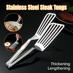 Stainless Steel Steak Tongs Multi-Functional Kitchen Tool for BBQ and Fried Fish