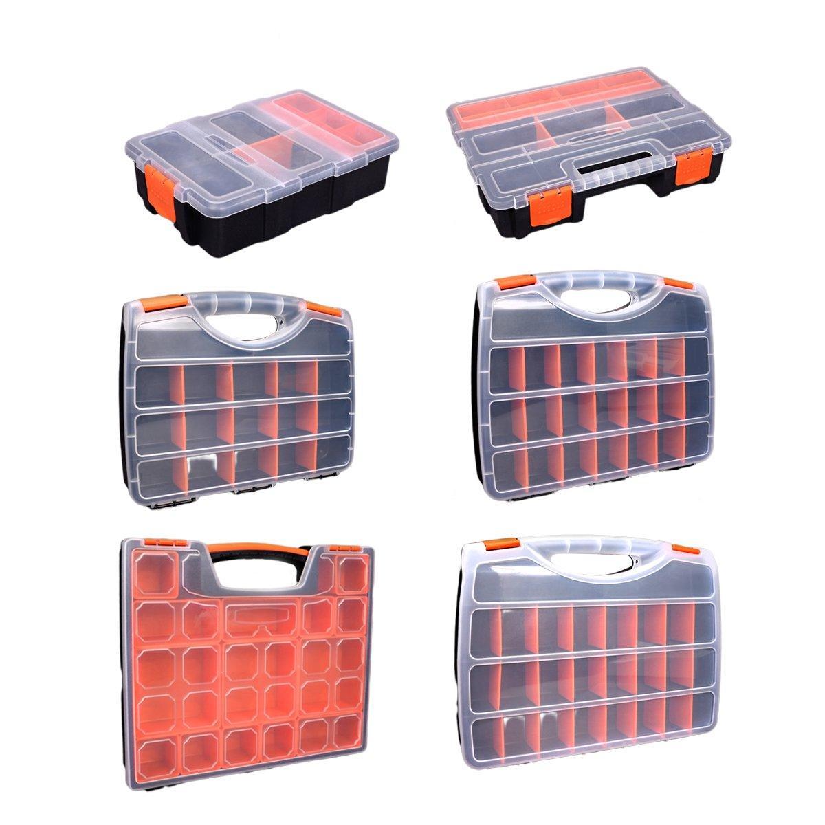 Clear Plastic Storage Box Multi Compartment Organizer for Small Parts Beads - BF-312