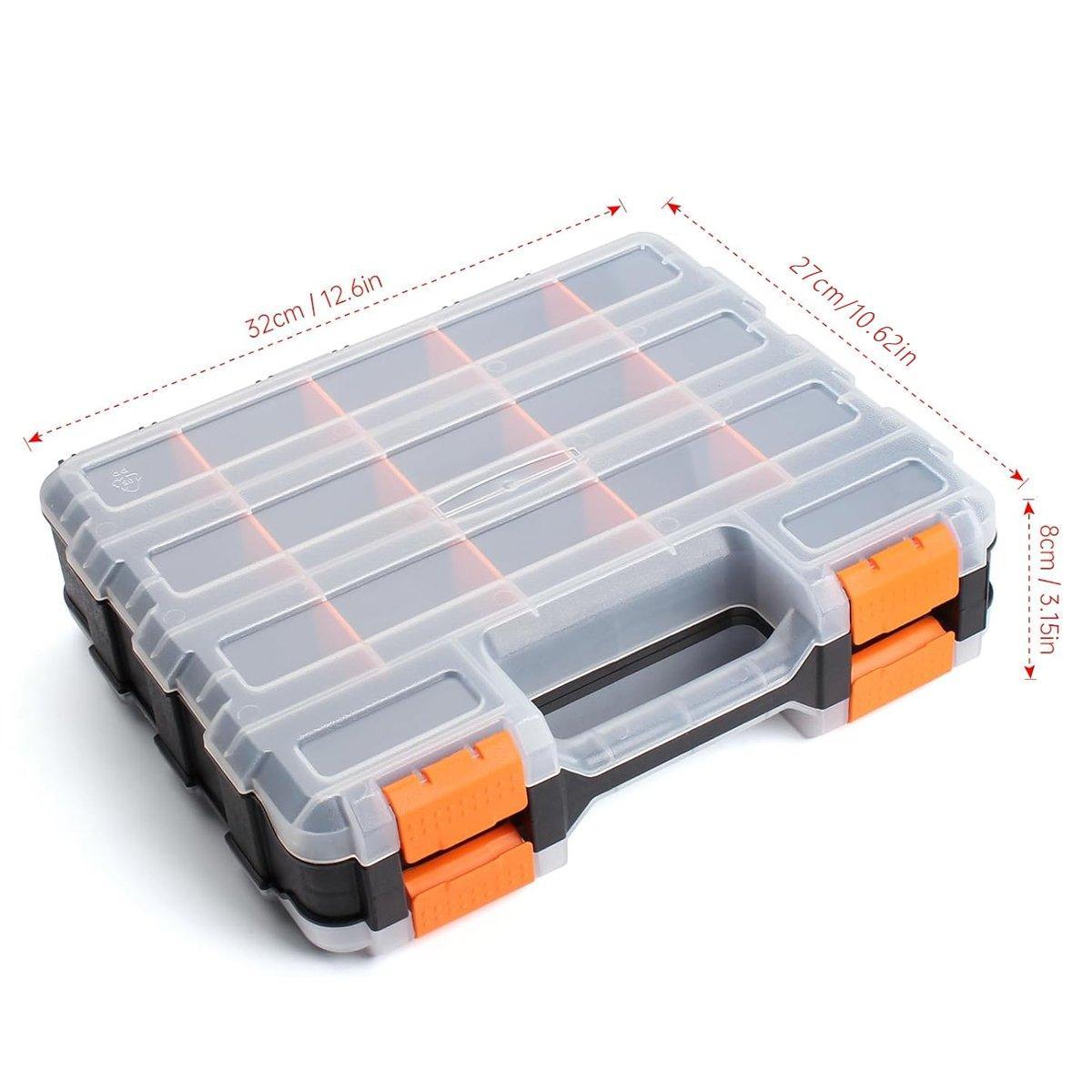 Double Sided Portable Hardware Tools Storage Box Parts Organizer Accessories Box