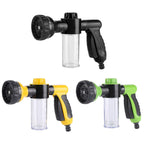 Washing Nozzle Plant Pet Hose 8-Mode Garden Car Water Foam Sprayer Soap Dispenser - Black