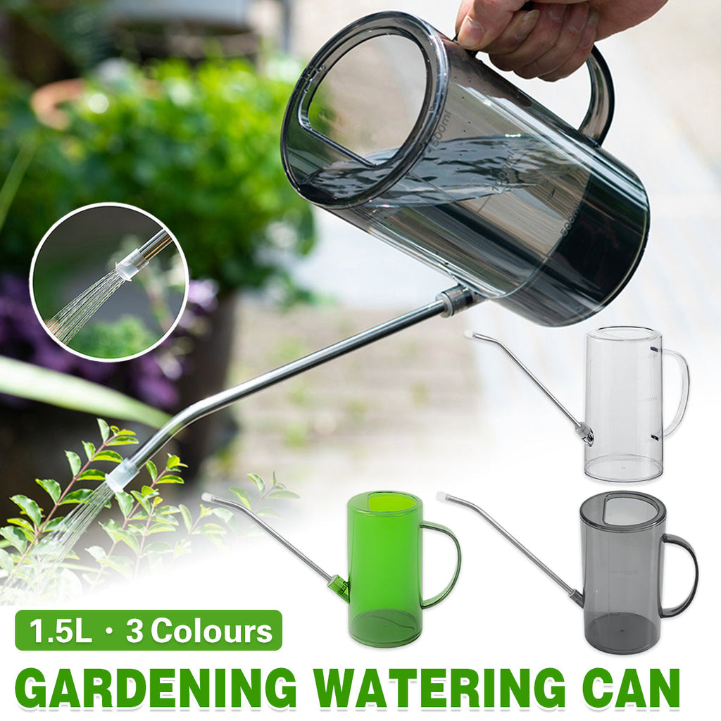 Watering Can Long Spout For Indoor Outdoor Garden Potted Plants Flowers Use - Transparent