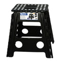 125kg Plastic Folding Step Stool 39cm Portable Chair Flat Indoor/Outdoor Home - Black