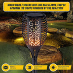10 Pack Solar Torch Lights 96 LED Flickering Lighting Dancing Flame Garden Lamp