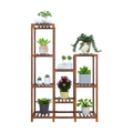 Indoor Outdoor Garden Plant Stand Planter Flower Pot Shelf Wooden Shelving - 9 Shelves