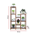 Indoor Outdoor Garden Plant Stand Planter Flower Pot Shelf Wooden Shelving - 9 Shelves