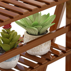 Plant Stand Outdoor Indoor Garden Wood Bamboo Shelf Folding 100CM Length