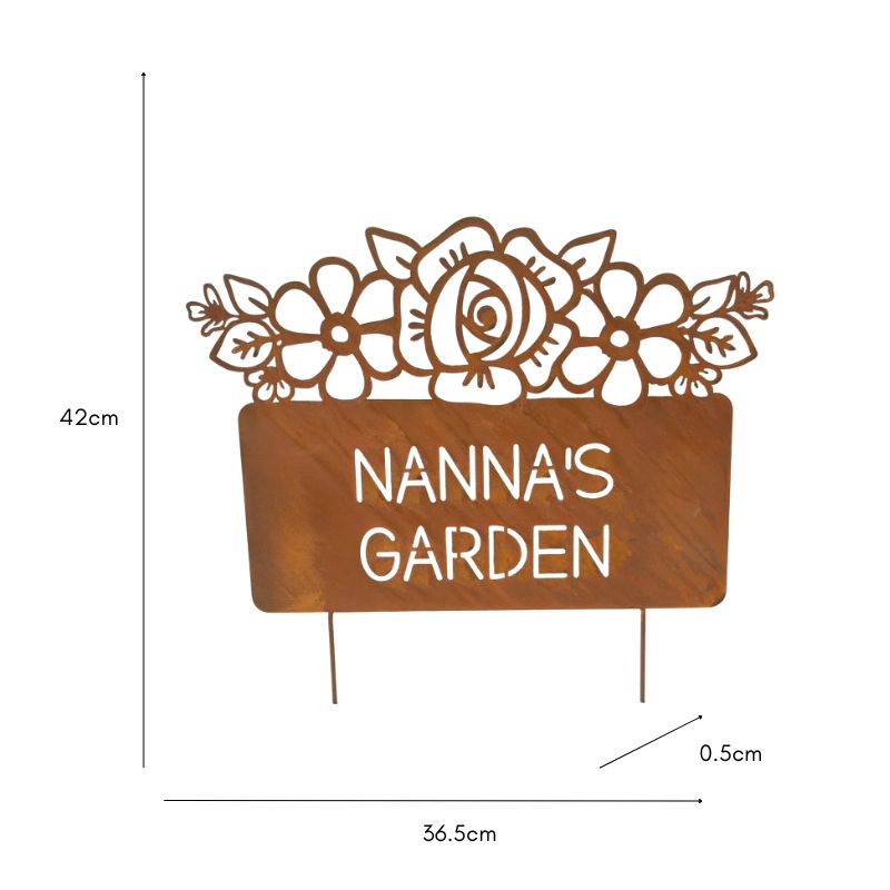 Nanna'S Garden Rust Garden Stake 42cm