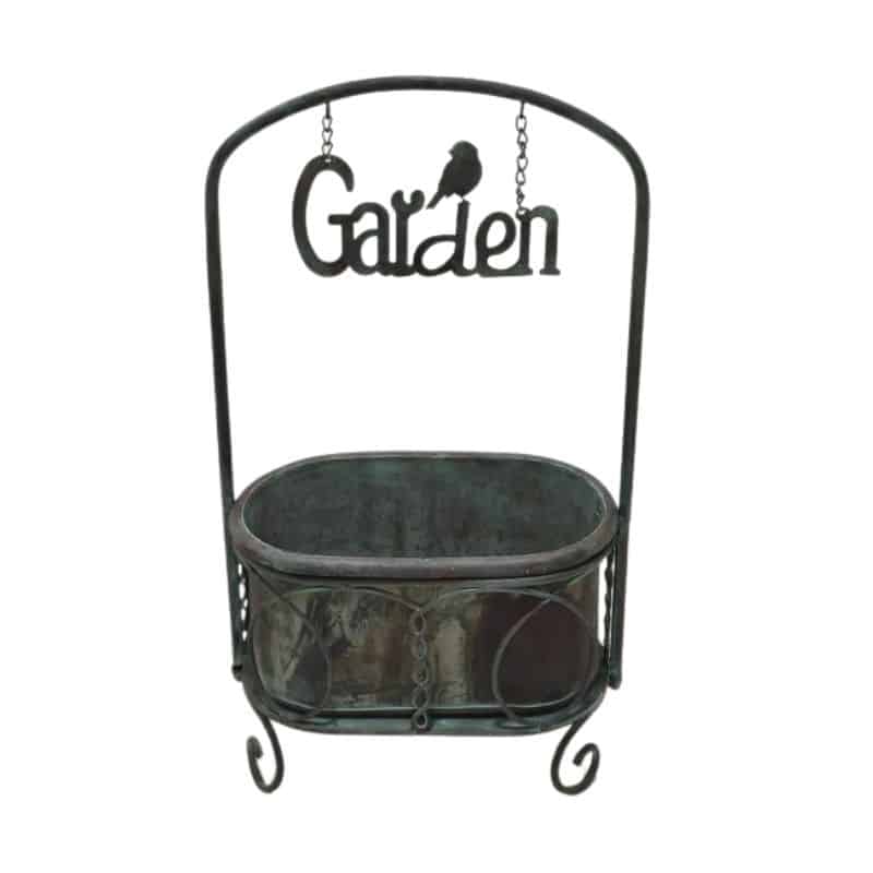 Planter On Stand w Floating Garden Sign 68cm