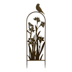 Arched Garden Stake w Yellow Flowers 91cm