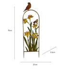 Arched Garden Stake w Yellow Flowers 91cm