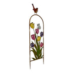 Arched Garden Stake w Coloured Flowers 94cm