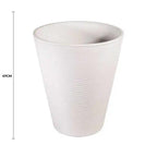 Decorative Textured Round White Planter 47cm