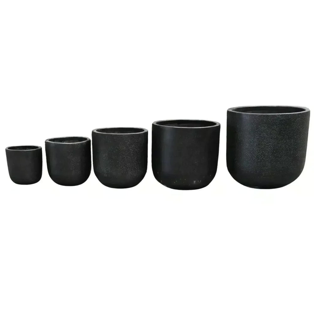 Modern Black Rounded Terrazzo Planters Set of 5 Bulk Savings