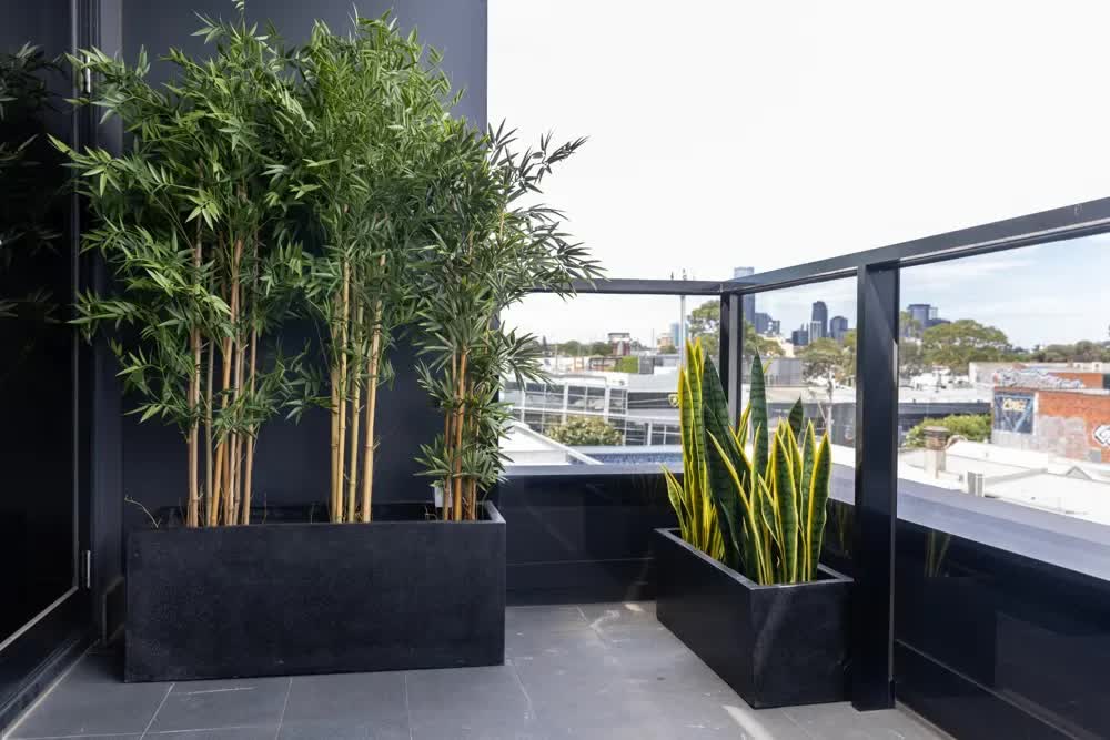 Luxury Black Terrazzo Concrete Planter Set of 3