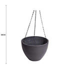 Hanging Grey Plastic Pot with Chain 30cm