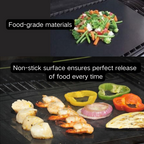 ASMOKE Premium Copper & Black BBQ Grill Mats (2-Pack) - Non-Stick PTFE Coating, Cooking Mats| Reusable and Easy to Clean