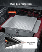 VEVOR Truck Bed Tool Box, Heavy Duty Aluminum Tool Box with Diamond Plate, Storage Toolbox Chest Organizer Supports up to 100 kg, Ideal for Pickup, Truck Bed, RV, Trailer, 770 x 610 x 230 mm, Silver