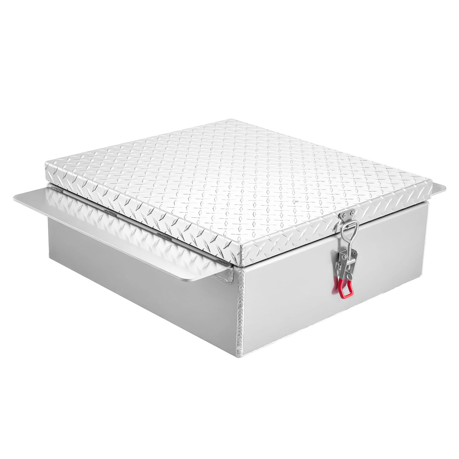 VEVOR Truck Bed Tool Box, Heavy Duty Aluminum Tool Box with Diamond Plate, Storage Toolbox Chest Organizer Supports up to 100 kg, Ideal for Pickup, Truck Bed, RV, Trailer, 770 x 610 x 230 mm, Silver