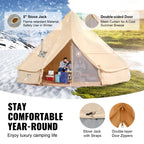 VEVOR Canvas Bell Tent 4m/13.12ft 4-Season Camping Yurt Tent with Stove Jack