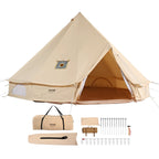 VEVOR Canvas Bell Tent 5m/16.4ft 4-Season Camping Yurt Tent with Stove Jack