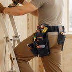 VEVOR Tool Belt, 18 Pockets Professional Tool Pouch for Men, Heavy Duty Adjustable Utility Belt Detachable Work Bag for Electrician, Carpenter, Construction, Work Apron Organizer, Adjusts 80-131 cm