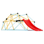 VEVOR Climbing Dome, 8FT Geometric Dome Climber with Slide, for Kids 3 to 9 Years Old, Jungle Gym Supports 600LBS and Easy Assembly, with Climbing Grip, Outdoor and Indoor Play Equipment for Kids