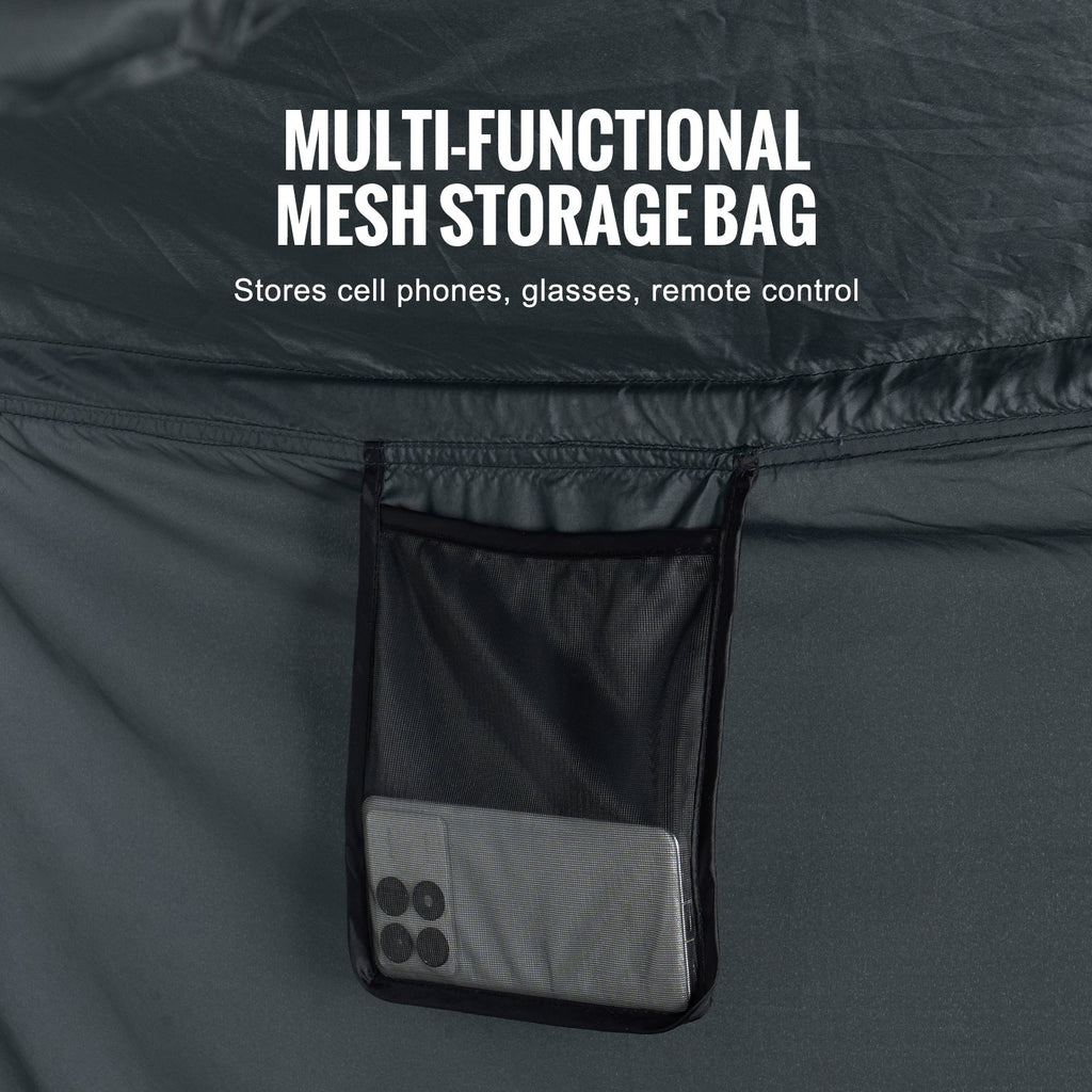 VEVOR Bed Tent, Pongee Fabric, 4 Doors Breathable Dream Tent with 7 mm Fiber Poles on Bed Privacy, Full Size Block out Light Sleeping Bed Canopy, Fit for Kids Playhouse and Adults Sleeping Tent