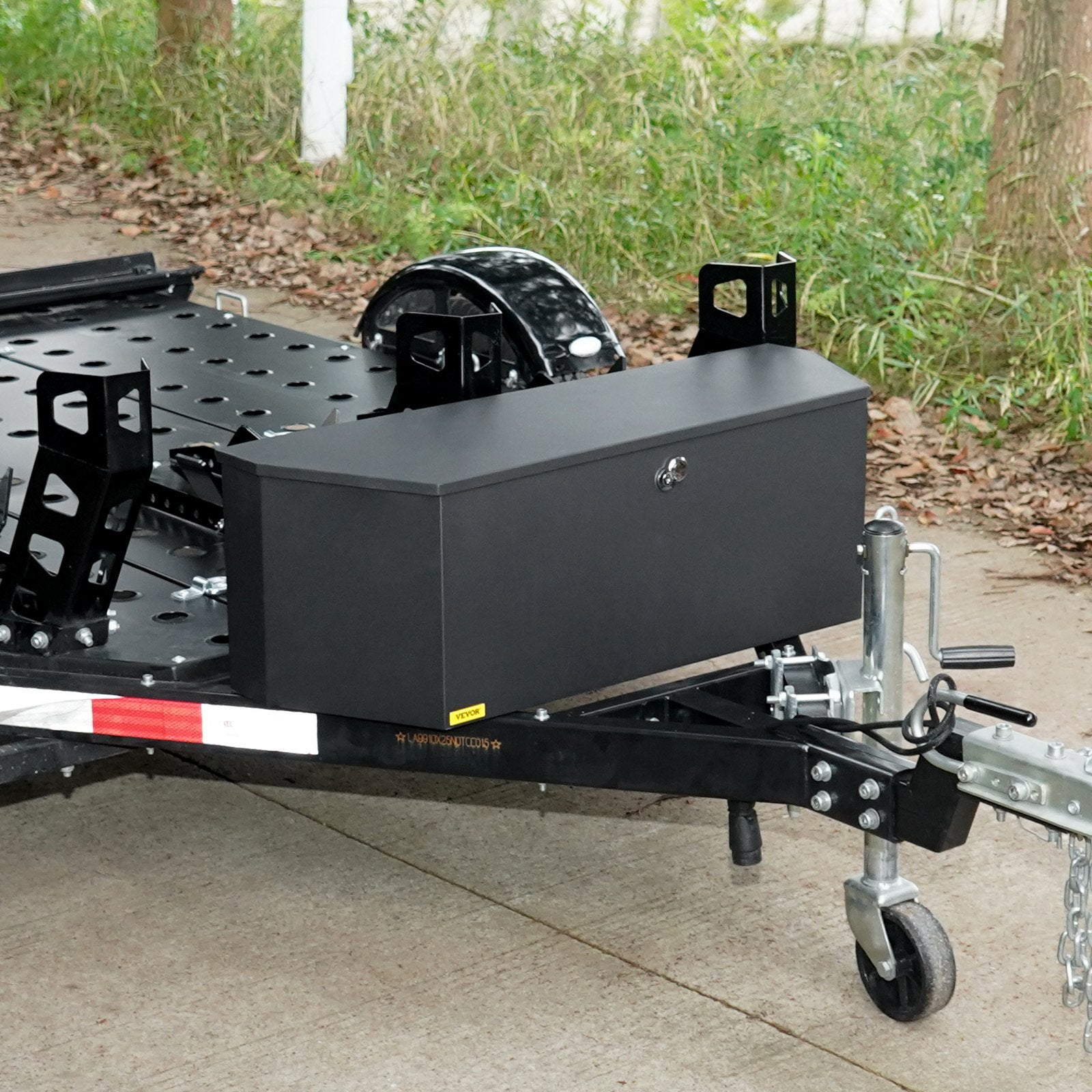 VEVOR Trailer Tongue Box, Carbon Steel Tongue Box Tool Chest, Heavy Duty Trailer Box Storage with Lock and Keys, Utility Trailer Tongue Tool Box for Pickup Truck Bed, RV Trailer, 91.44cmx30.48 cmx30.4