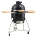 VEVOR Portable Charcoal Grill, Propane Gas Grills with Cover and Cart, Heavy Duty Stainless Steel BBQ Grill, Mini Smoker for Outdoor Cooking, Barbecue Camping, Picnic, and Backyard, Black
