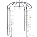 VEVOR Birdcage Shape Garden Arbor, 9\' High x 6.6\' Wide, Heavy Duty Wrought Iron Arbor, Wedding Arch Trellis for Climbing Vines in Outdoor Garden, Lawn, Backyard, Patio, Black