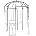 VEVOR Birdcage Shape Garden Arbor, 9\' High x 6.6\' Wide, Heavy Duty Wrought Iron Arbor, Wedding Arch Trellis for Climbing Vines in Outdoor Garden, Lawn, Backyard, Patio, Black