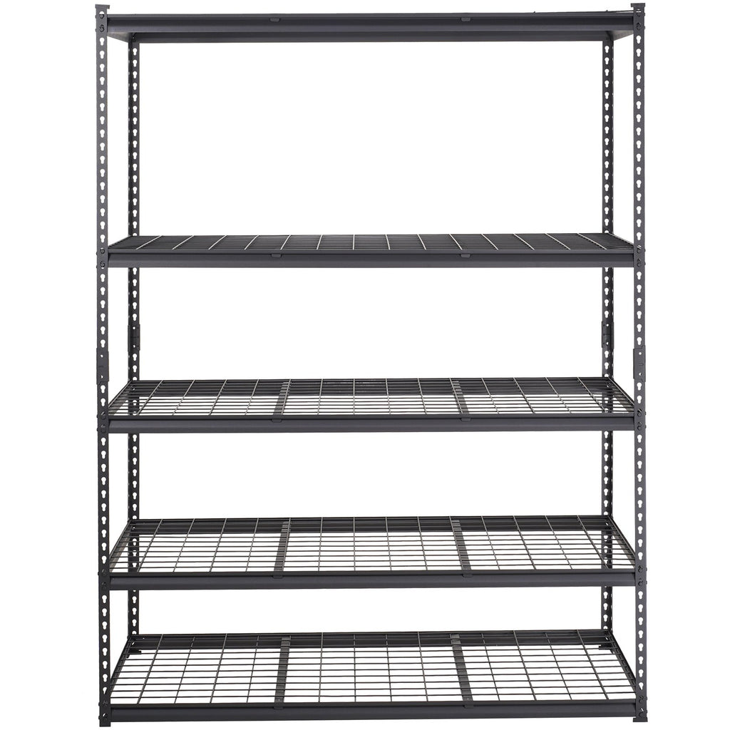 VEVOR Storage Shelving Unit, 5-Tier Adjustable, 2000 lbs Capacity, Heavy Duty Garage Shelves Metal Organizer Wire Rack, Black, 60" L x 24" W x 78" H for Kitchen Pantry Basement Bathroom Laundry Closet