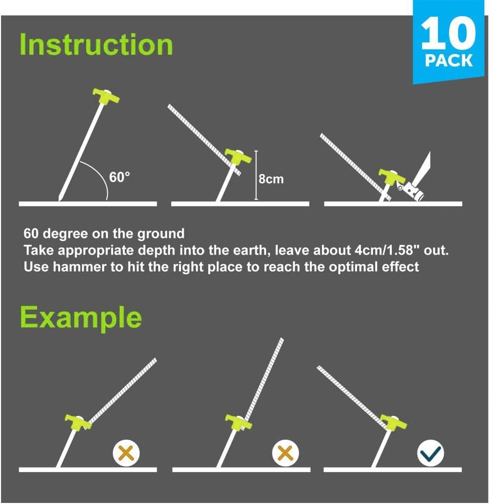Heavy-Duty Storm Proof 10 Pack Galvanized Steel Rust Proof Tent Pegs