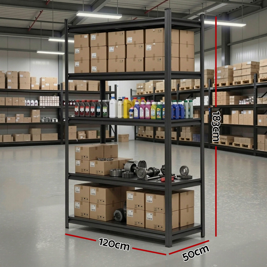 Giantz Garage Shelving 1.8X1.2m Warehouse Rack Storage Shelves Workshop Racks Steel