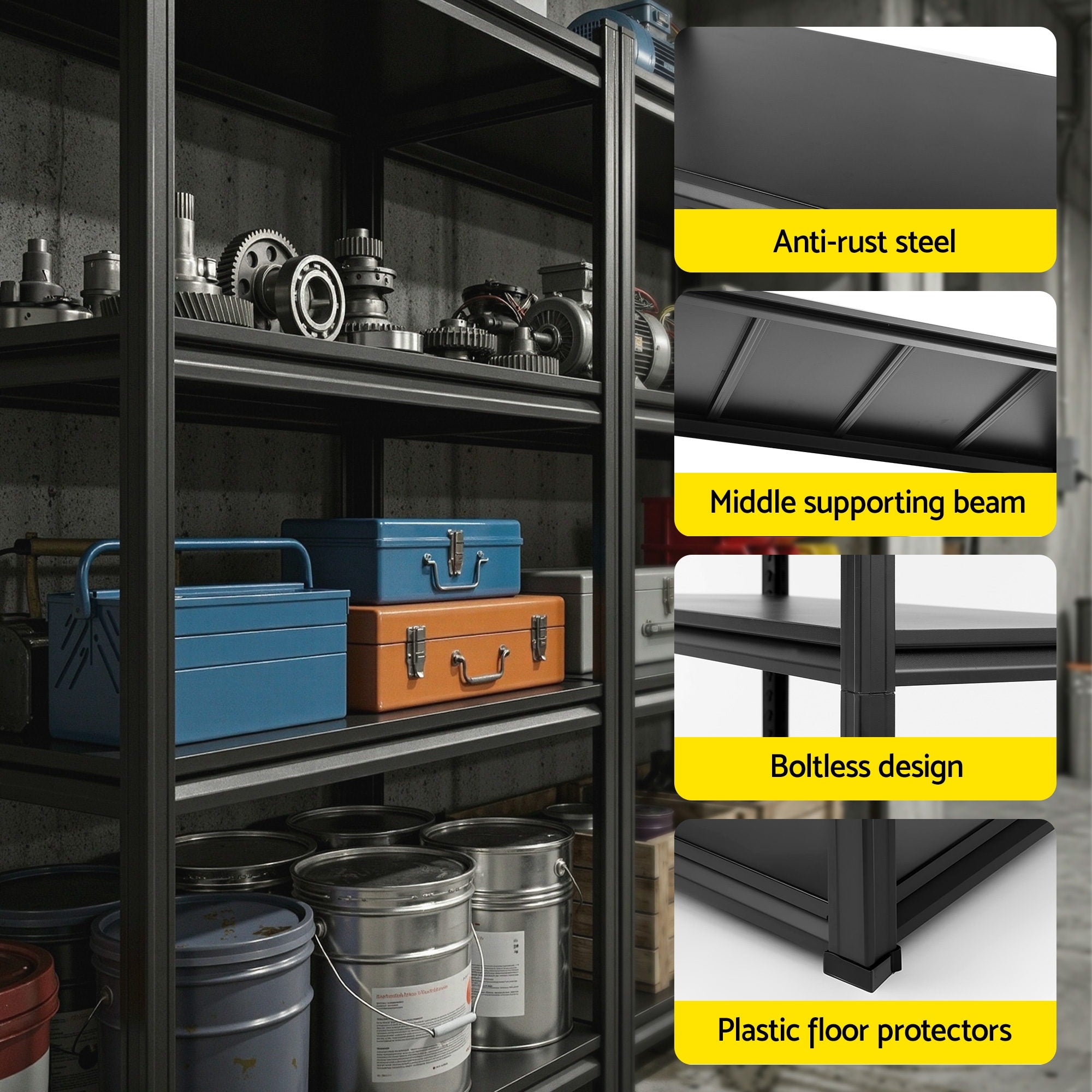 Giantz Garage Shelving 1.8X1.2m Warehouse Rack Storage Shelves Workshop Racks Steel