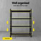 2Mx1.5M Giantz Garage Shelving Warehouse Rack Black