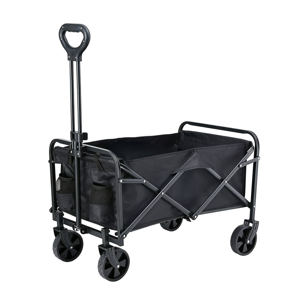 Gardeon Garden Cart Folding Trolley Camping Wagon Barrow Outdoor Beach Black