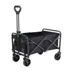 Gardeon Garden Cart Folding Trolley Camping Wagon Barrow Outdoor Beach Black