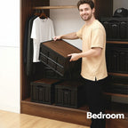 Gardeon Collapsible Outdoor Storage Box 50L Stackable Folding Camping Organizer Plywood Lid Black