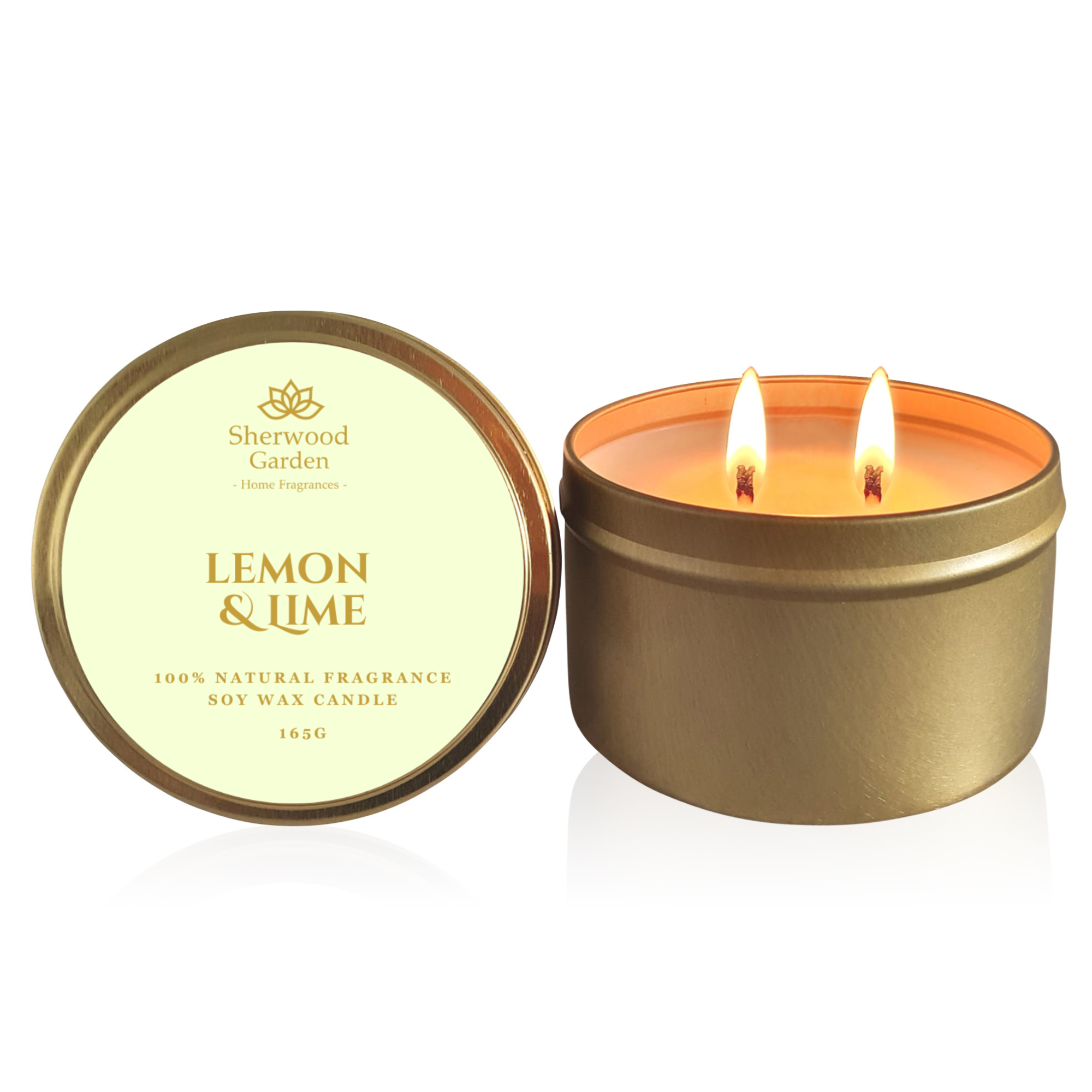 Lemon & Lime 100% Natural Fragrance Soy Candle Tin 165g